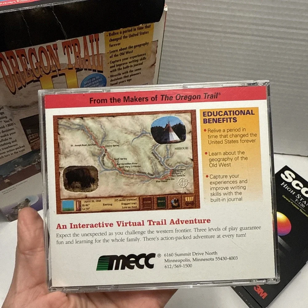 Vintage Oregon Trail II CD-ROM for PC Or Macintosh MECC (1994) With Box‎ & VHS